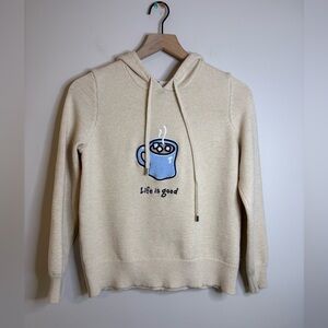 Women’s Life Is Good Hot Cocoa Cup Hoodie Sweater size small